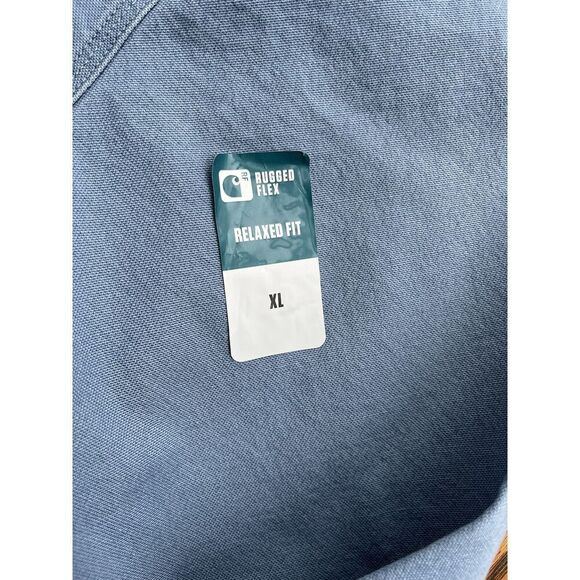 Carhartt Jacket Mens XL Blue Brown Rugged Flex Cotton Chore Coat OC6644-M - Picture 4 of 7